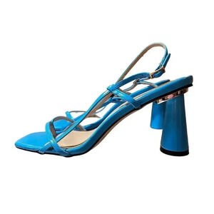 NASTY GAL strappy cone square toe heels size 8